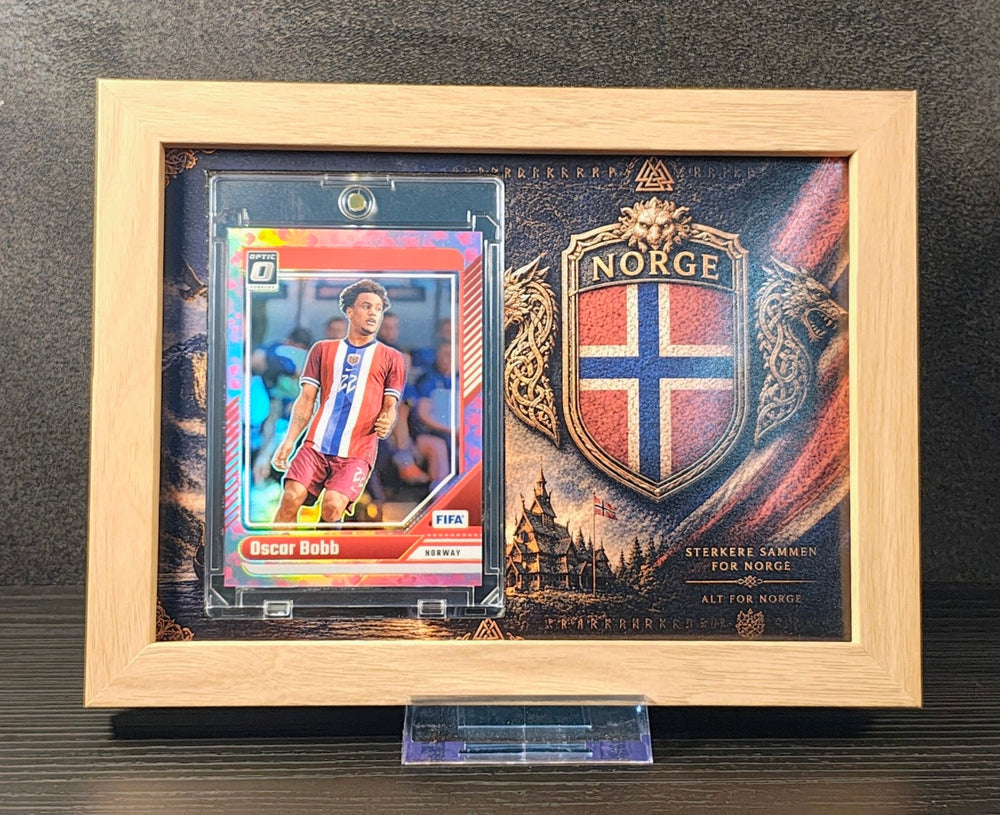 🇳🇴🌸⚽ Sjeldnere Oscar Bobb-kort i en spesialdesignet norsk samlerkortramme!