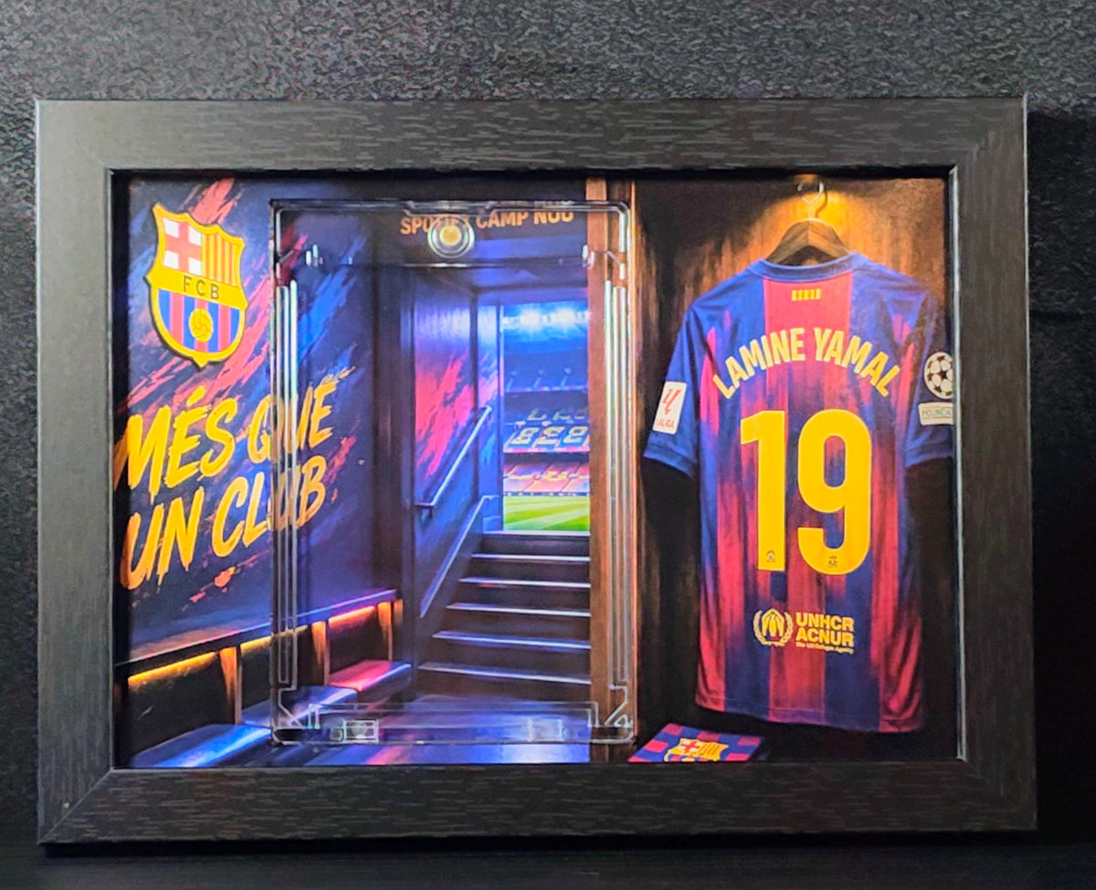 Lamine Yamal #19 / Barcelona – eksklusiv samlekortramme med MagCase