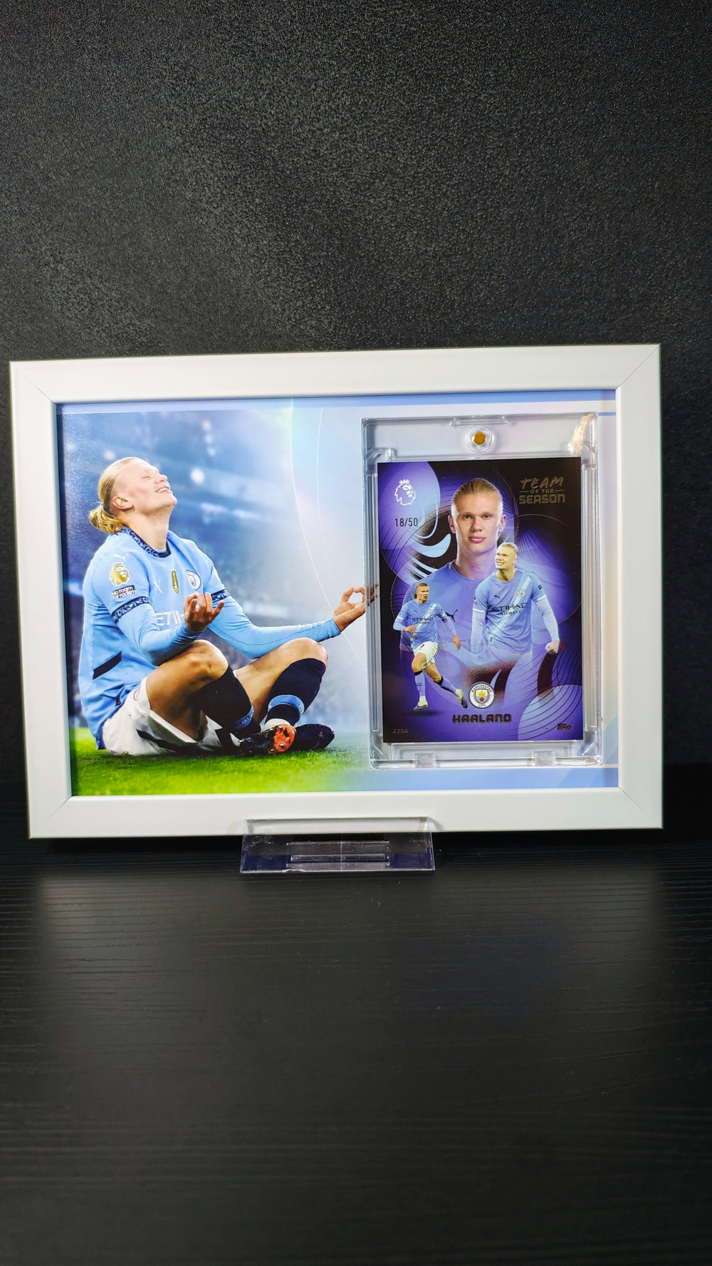 Erling Haaland Limited Edition 19/50 – innrammet Topps-kort 🇳🇴⚽