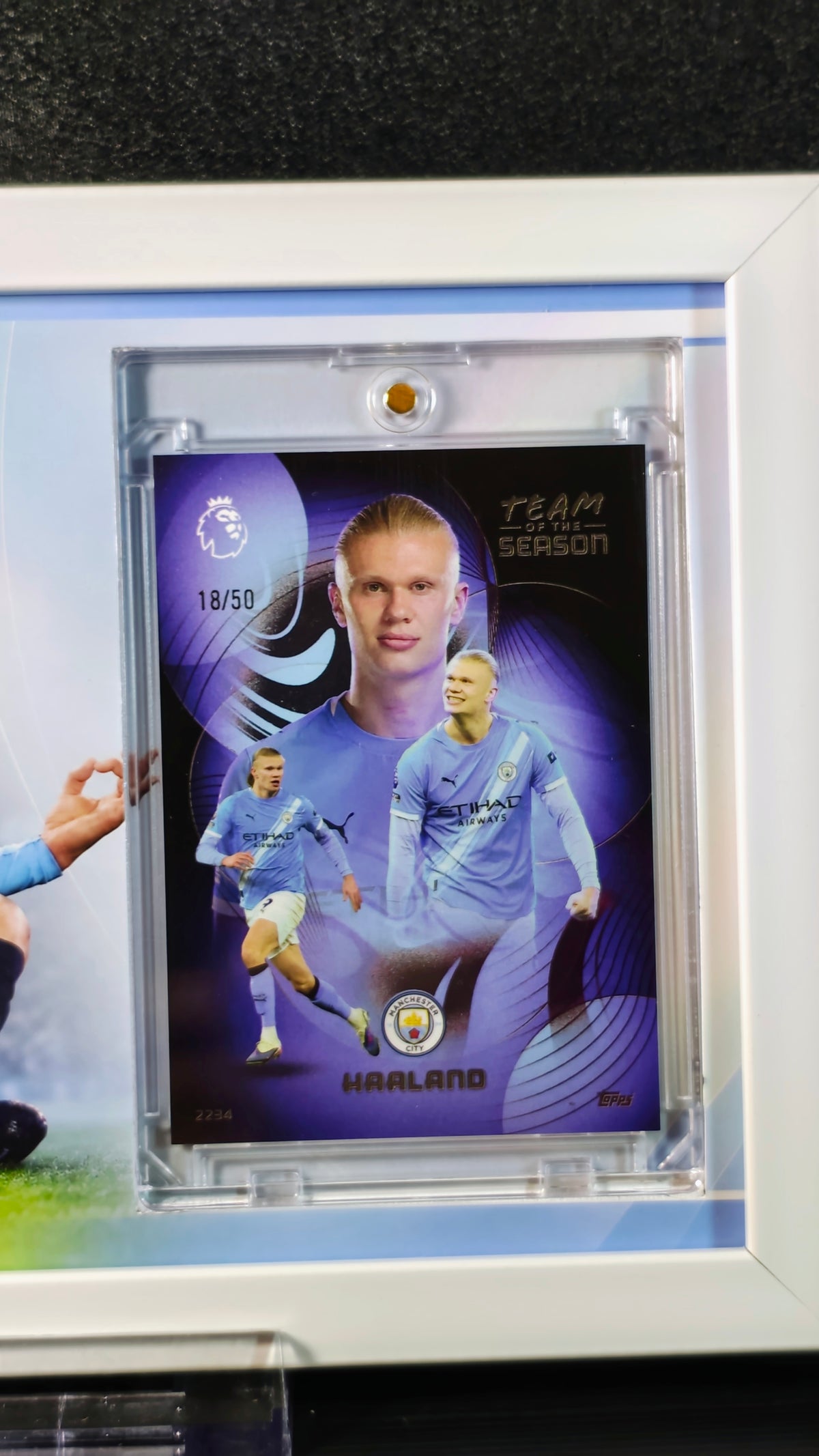 Erling Haaland Limited Edition 19/50 – innrammet Topps-kort 🇳🇴⚽