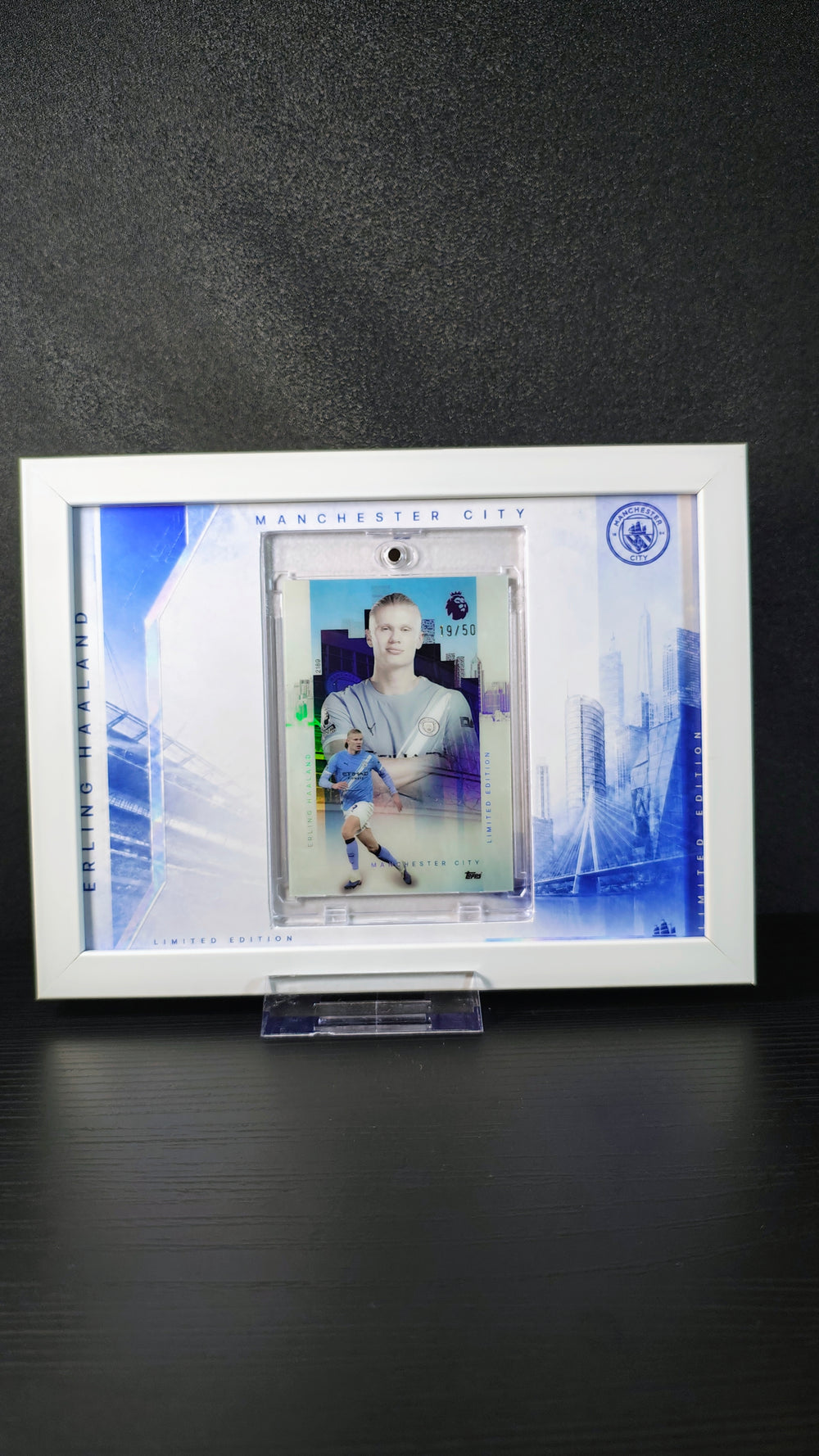 Erling Haaland Limited Edition 19/50 – innrammet Topps-kort 🇳🇴⚽