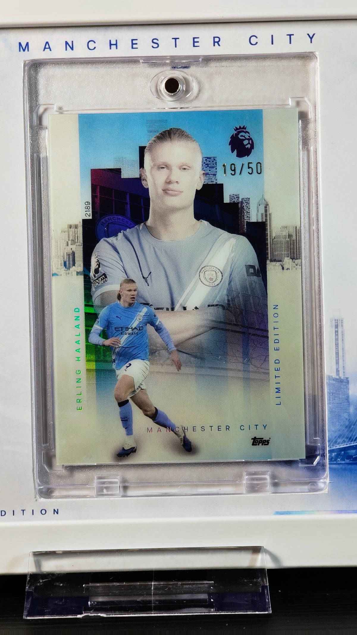 Erling Haaland Limited Edition 19/50 – innrammet Topps-kort 🇳🇴⚽